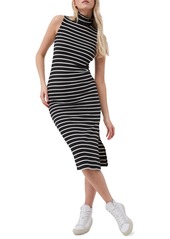 French Connection Tommy Striped Sleeveless Midi Dress
