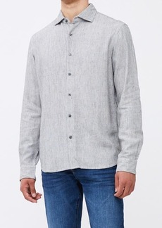 French Connection Tonal Stripe Linen Blend Button-Up Shirt