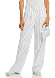 French Connection Whisper Pinstripe Pleated Wide Leg Pants