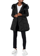 French Connection Women's 3/4 Asymmetrical Oversized Puffer Coat  XS