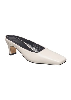 French Connection Women's Aimee Closed Toe Mules - White- Faux Leather