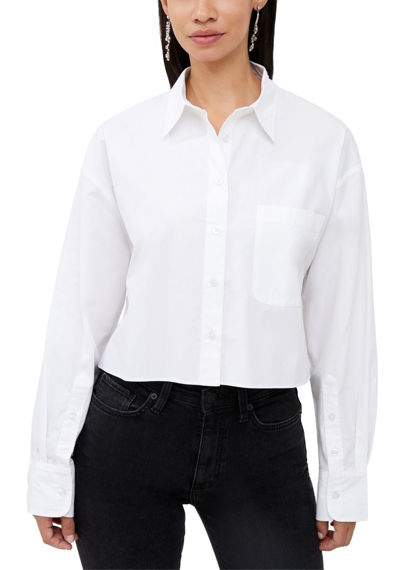 French Connection Women's Alissa Cotton Cropped Shirt - Linen-white