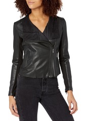 French Connection Women's ARMIDE PU Waterfall Front Jacket