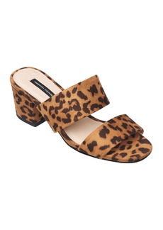 French Connection Women's Block Heel Two-Piece Dress Sandals - Leopard