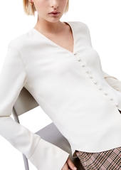 French Connection Women's Carmen Crepe Bell-Sleeve Blouse - Classic Cream