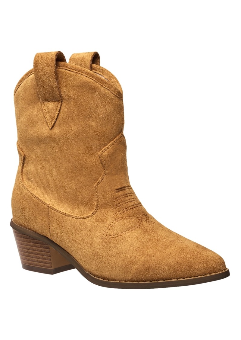 French Connection Women's Carrire Cowboy Booties - Cognac