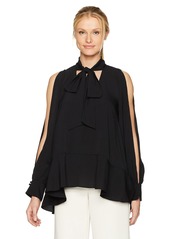 French Connection Women's Classic Crepe Light Woven Bow Top  S