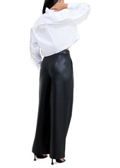 French Connection Women's Corlenda Faux-Leather Wide-Leg Pants - Black
