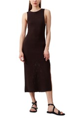 French Connection Women's Cotton Crochet Sleeveless Midi Dress - Chocolate Torte