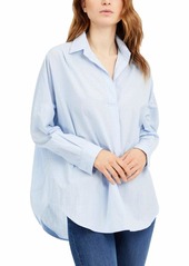 French Connection Women's Cotton Mix Pop Over Shirt  M