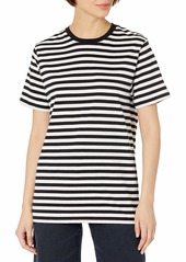 French Connection Women's Cotton Non Stretch Oversized tee Black-Summer White L