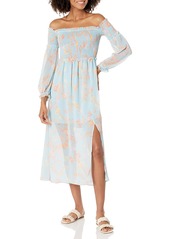 French Connection Women's Diana Recycled Hallie Crinkle Dress Forget ME NOT Multi