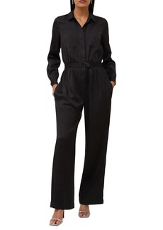 French Connection Women's Enid Long-Sleeve Crepe Jumpsuit - Dark Slate
