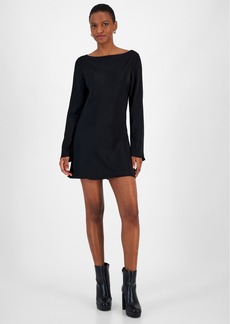 French Connection Women's Ennis Satin Long Sleeve Mini Dress - Black