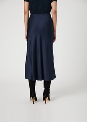 French Connection Women's Ennis Satin Midi Skirt - Marine