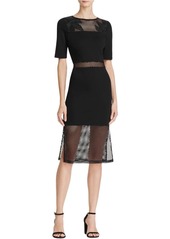 French Connection Women's Floral Cage Ss Rdnk Dress Schwarz (BLACK 1)  (US Size) (US Size)