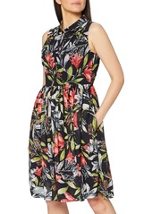 French Connection Women's Floral Sleeveless Drape Dress