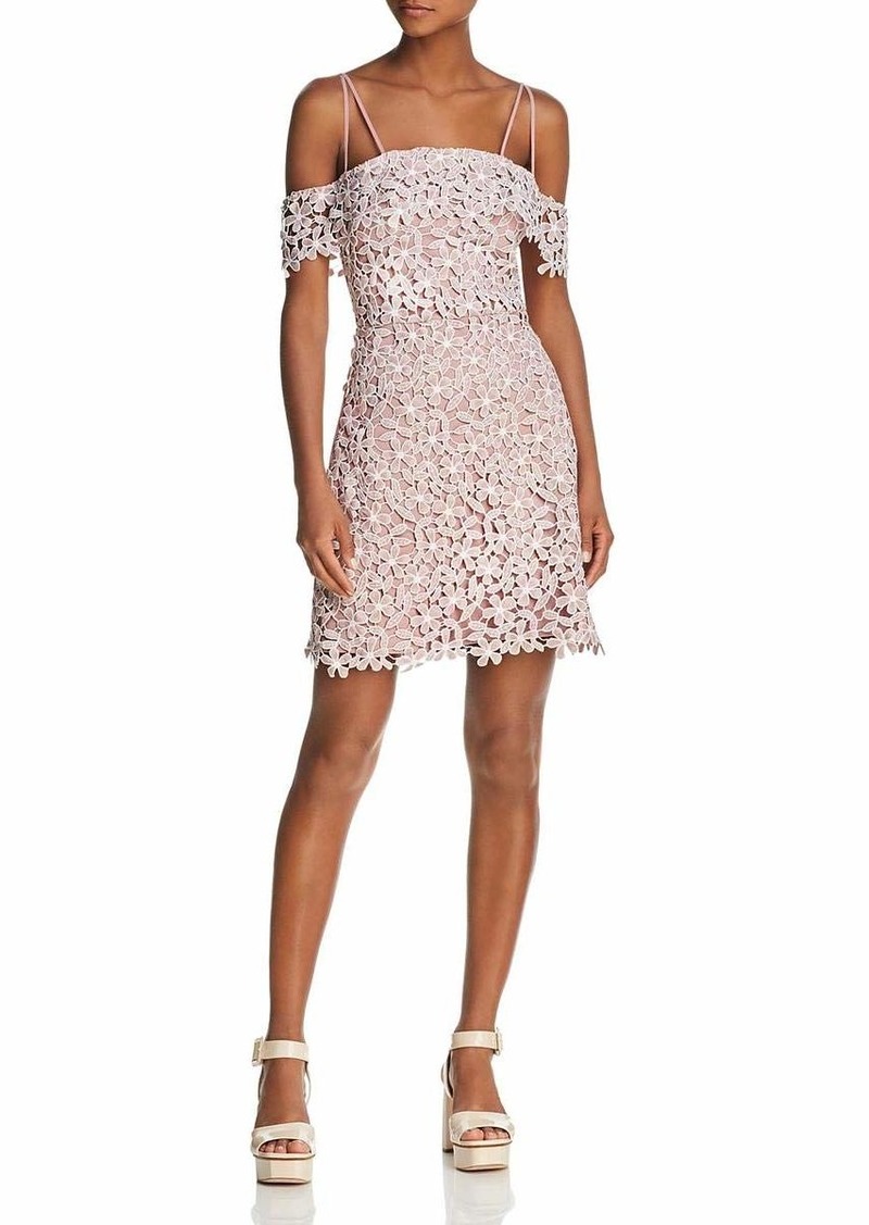 French Connection Women's Fulaga Floral Lace Overlay Off The Shoulder Dress