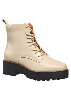 French Connection Women's Grace Lace-Up Combat Boots - Natural