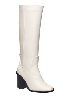 French Connection Women's Hailee Knee High Heel Riding Boots - Winter White