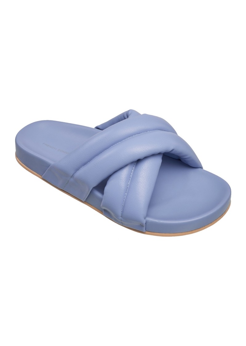 French Connection Women's Hayden Criss-Cross Flip Flop Slide Sandals - Light Blue