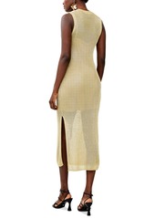 French Connection Women's Jada Metallic Midi Dress - Gold Metal