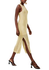 French Connection Women's Jada Metallic Midi Dress - Gold Metal