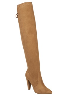French Connection Women's Jordan Cone Heel Lace-up Over-The-Knee Boots - Tan- Faux Leather