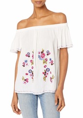 French Connection Women's Jude Embroidery Top  L