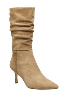 French Connection Women's Liam Side Zipper Scrunch Regular Calf Boots - Taupe