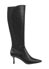 French Connection Women's Logan Leather Pointed Toe Knee High Boots - Black