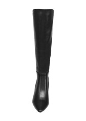 French Connection Women's Logan Leather Pointed Toe Knee High Boots - Black