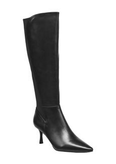 French Connection Women's Logan Leather Pointed Toe Straight Boots - Black