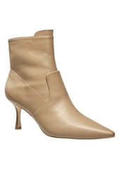 French Connection Women's London Pointed Toe Leather Dress Booties - Nude
