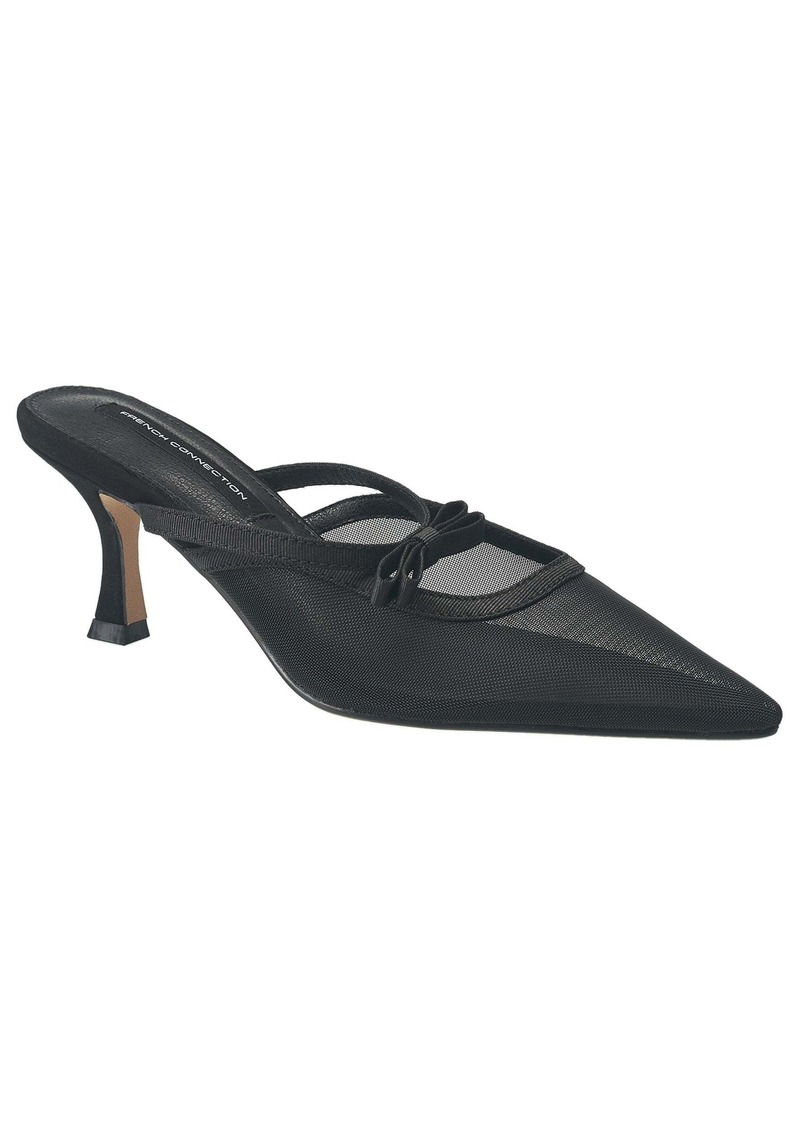 French Connection Women's Mesh Toe Kitten Heel