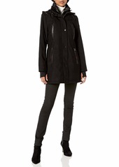 French Connection Women's Mixmedia Shoftshell Anorak W/Contrast Hood