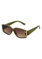 French Connection Monet Rounded Rectangle Sunglasses For Women   Lens Width