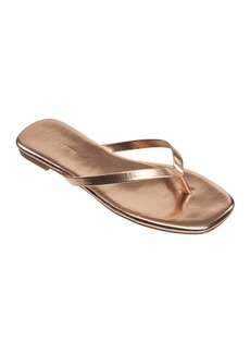 French Connection Women's Morgan Flat Open Toe Thong Flip Flop Sandals - Rose Gold