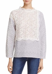French Connection Women's Oni Lace Mix Top  S