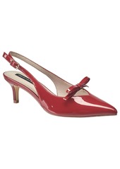 French Connection Women's Patent Bow Kitten Heel