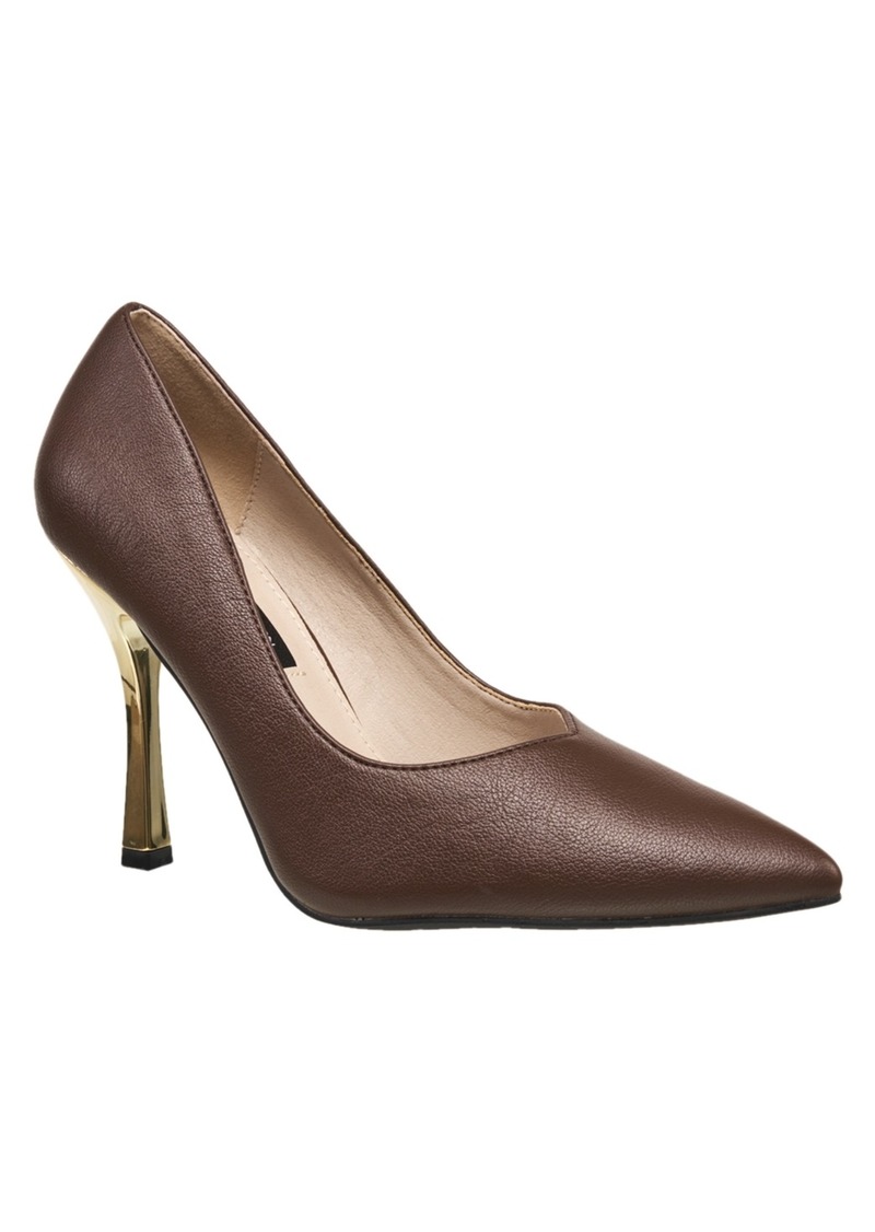 French Connection Women's Pointy Anny Heels - Brown Leather