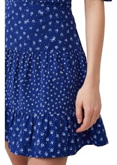 French Connection Women's Printed Puff-Sleeve A-Line Dress - Cobalt