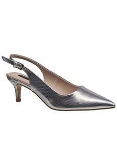 French Connection Women's Quinn Slingback Pump Sandal - Silver -Patent Leather