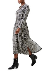 French Connection Women's Seine Delphine Zebra-Print Midi Dress - Blackout/c