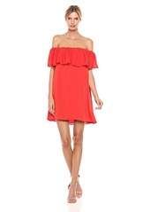 French Connection Women's Summer Crepe Light Ots Dress Margo RED XS