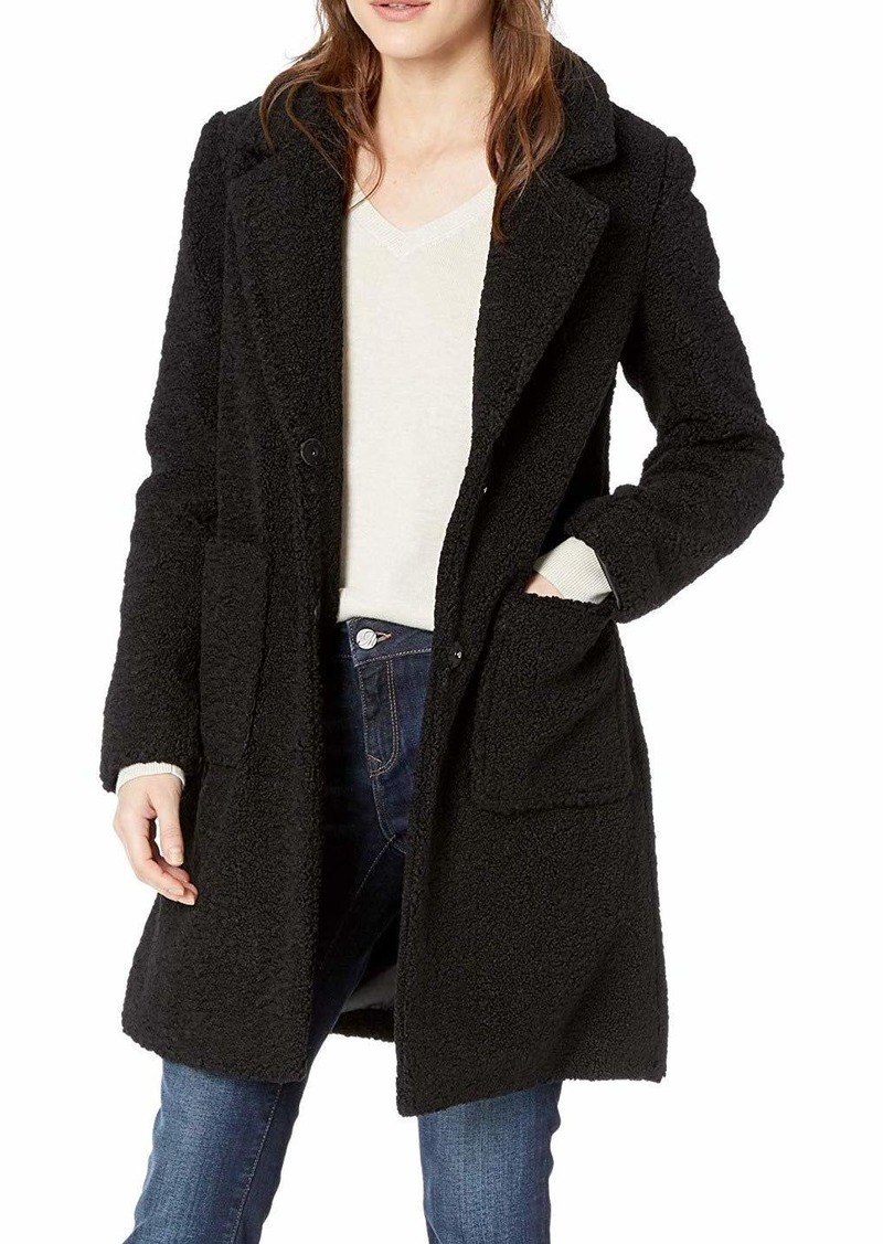 French Connection Womens Teddy Faux Shearling Faux Fur Coat  S