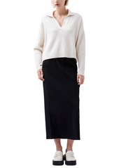 French Connection Women's Vhari Collared Long-Sleeve Sweater - Oatmeal MÃ©lange