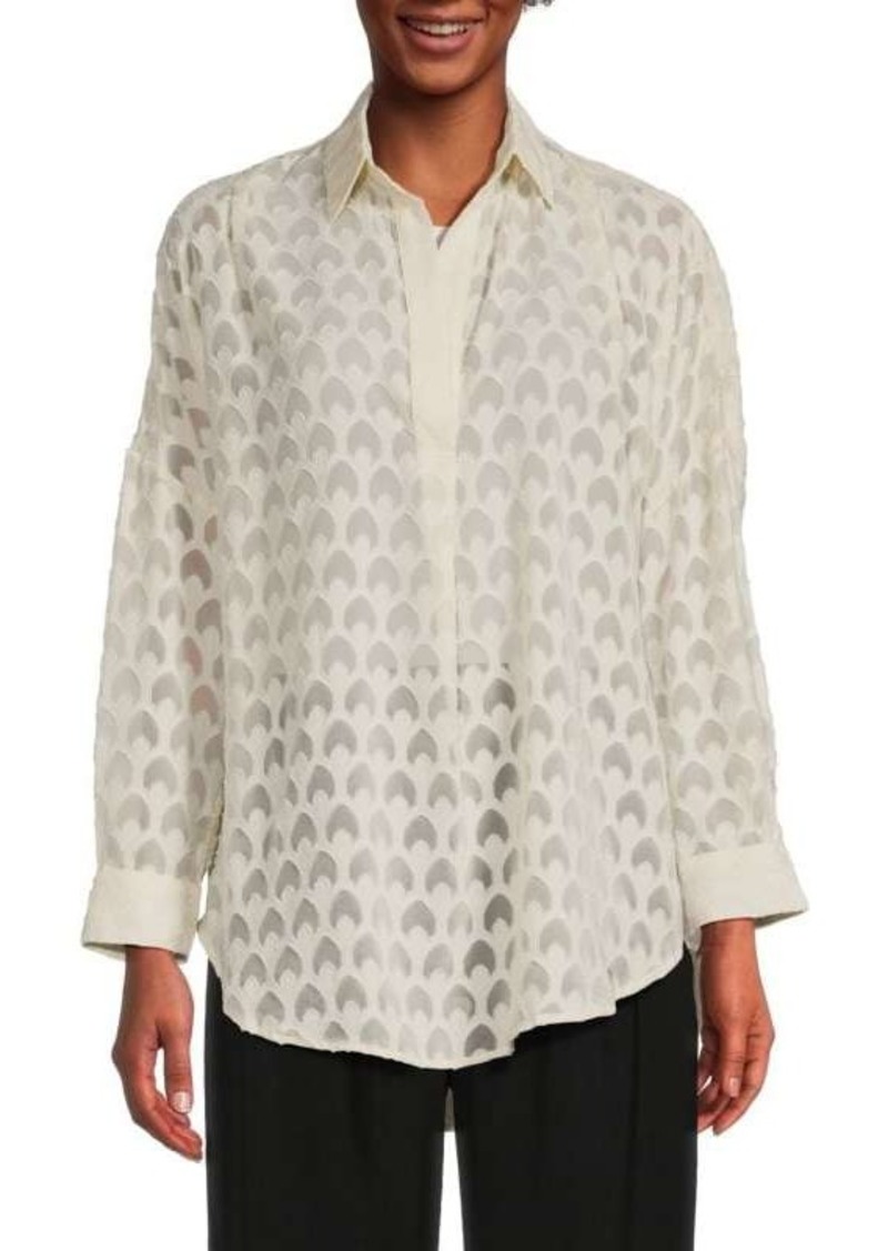 French Connection Geometric Burnout Popover Shirt