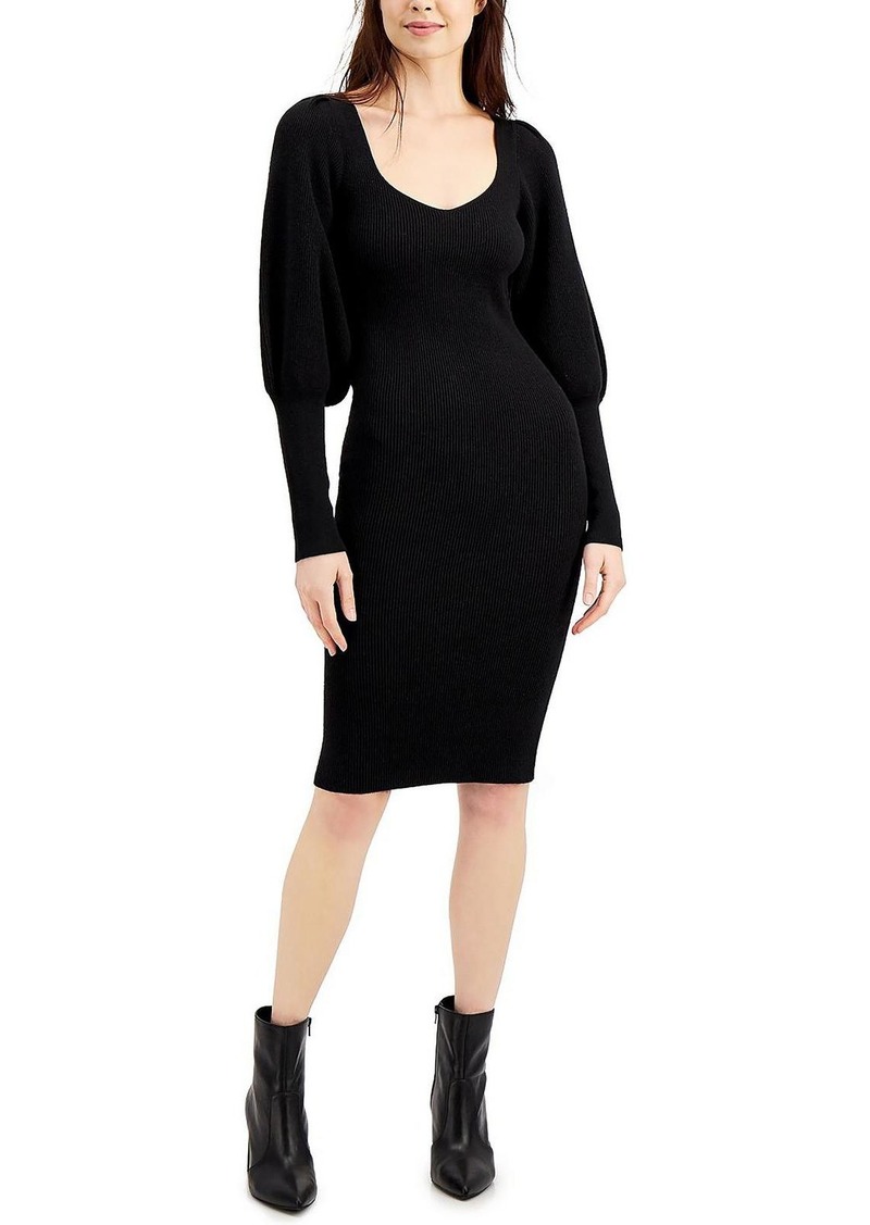 French Connection Joss Womens Scoop Neck Knee-Length Sweaterdress