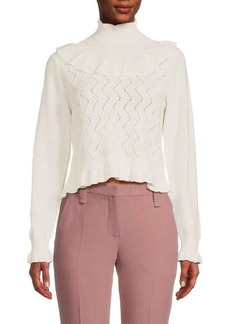 French Connection Kamilla Mozart Ruffle Cropped Sweater
